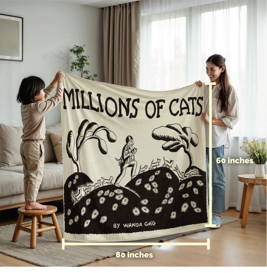 Millions of Cats – Cozy Cat Art Blanket – Americana Feline Design on Fleece