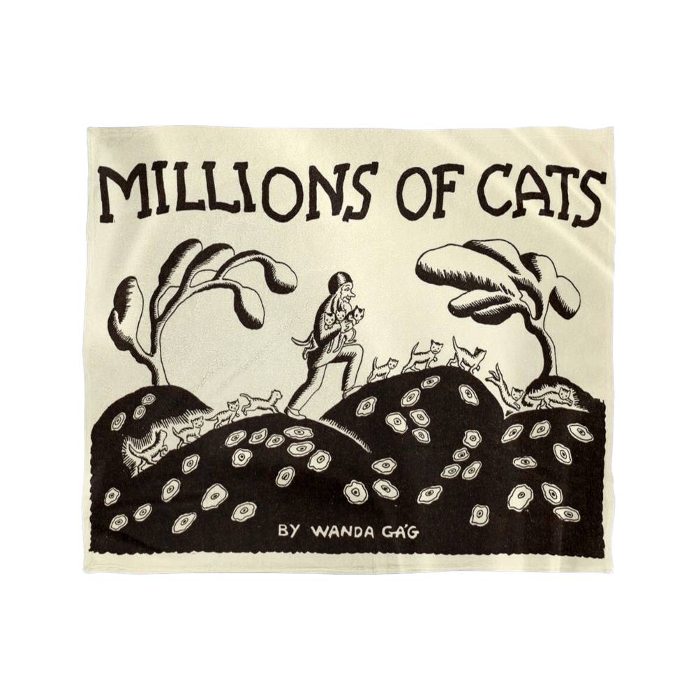 Millions of Cats – Cozy Cat Art Blanket – Americana Feline Design on Fleece